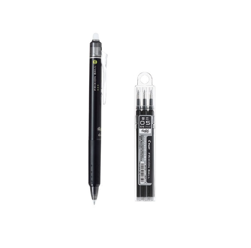 파이롯트 프릭션 지워지는 볼펜 0.5mm 블랙 볼펜 1개 + 리필(3입) 1개 세트 - 상세 이미지 2