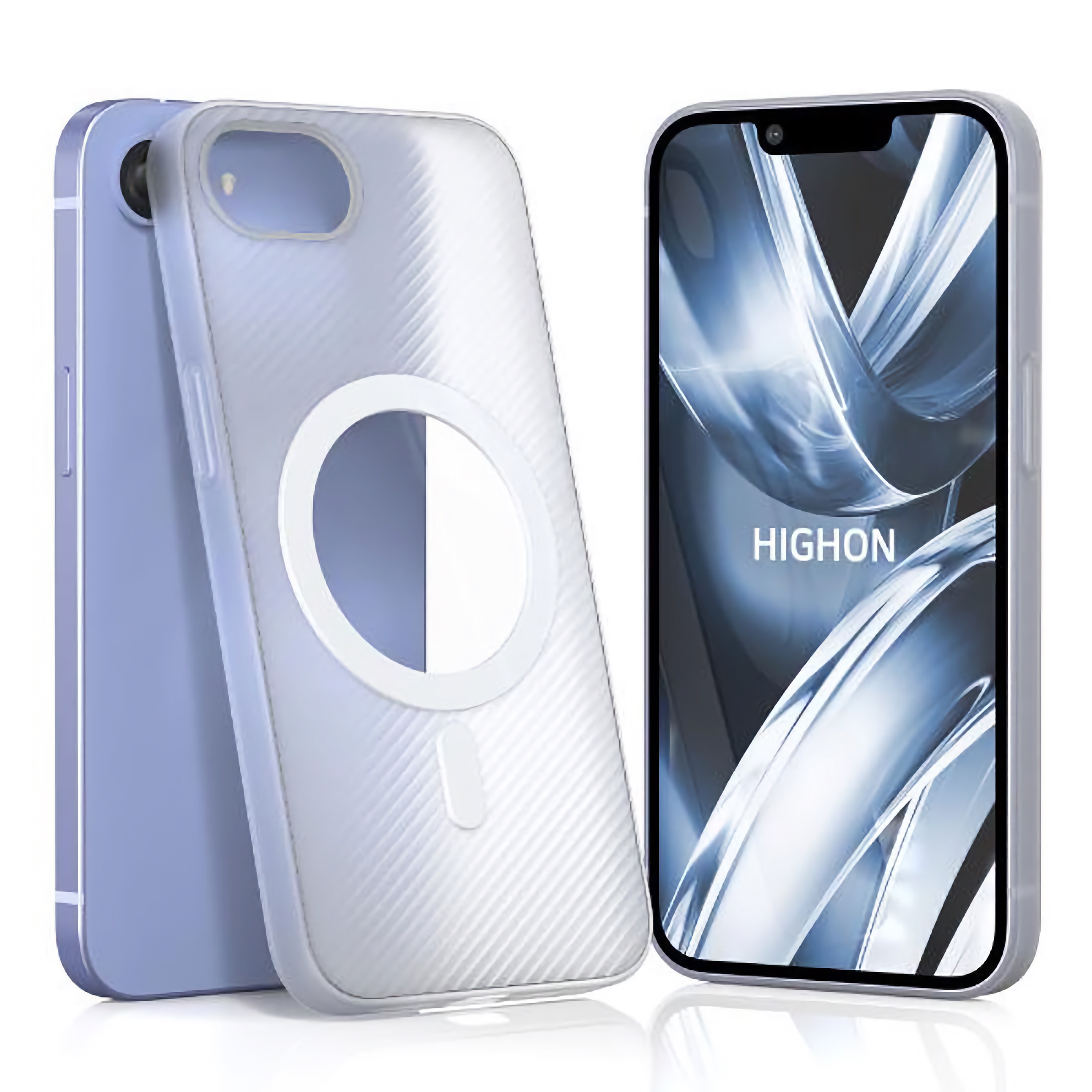 무광 초슬림 하드 맥세이프 케이스 화이트 반투명, 아이폰16e - 상품 이미지