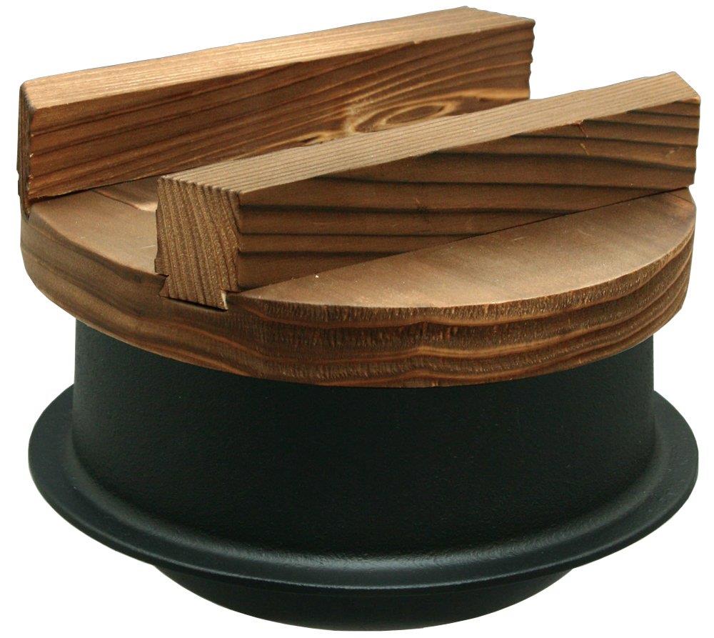 이케나가 1인용 무쇠 밥솥 솥밥 냄비 캠핑 돌솥 나무뚜껑 포함 41273