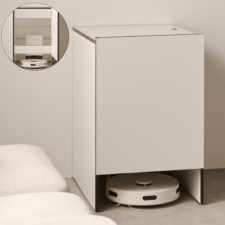 로봇청소기장 수납장 로보락장 로청장 선반 보관함 삼성lg 샤오미 드리미s8호환 실속형화이트