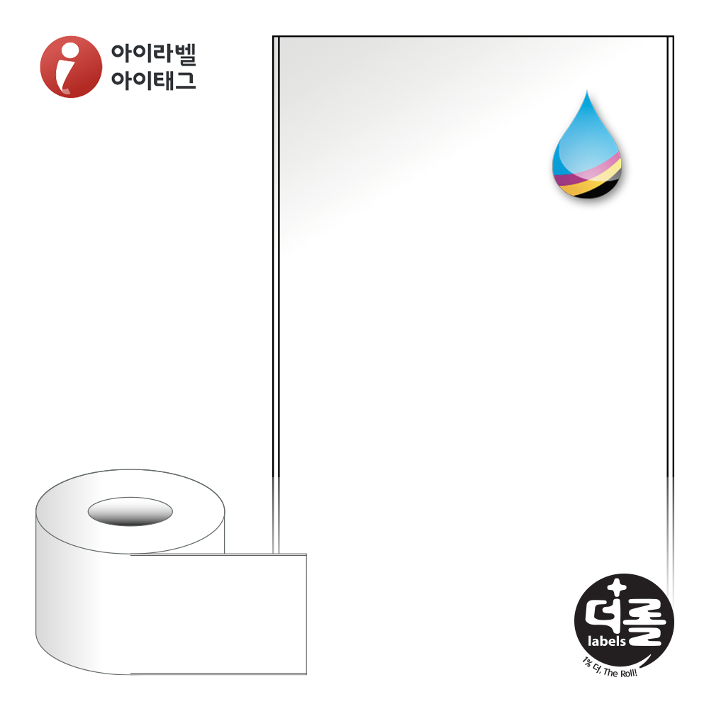 더롤라벨 RK100F60LG 바코드 라벨지 100mmx60M 흰색 고광택 잉크젯 75지관 36,000라벨 리본 필요 - 메인 이미지