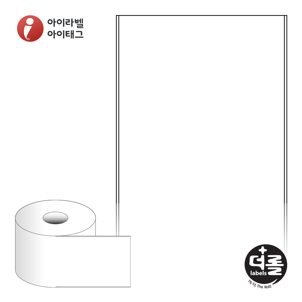 더롤라벨 RS100F50DT 바코드 라벨지 100mmx50M 흰색 감열지 40지관 15,200라벨 리본 불필요 - 메인 이미지