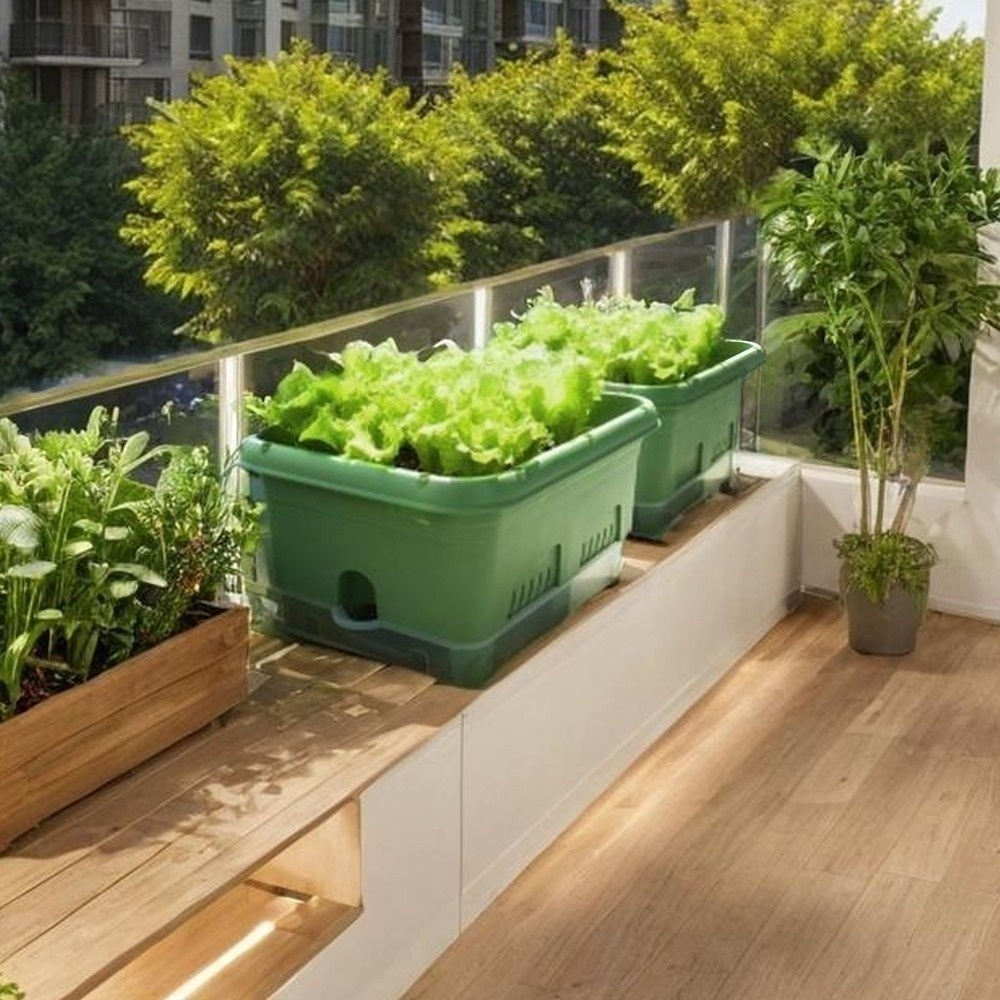 수경재배 화분 큰 사각 대형 텃밭 플라스틱 상추키우기 저면관수 제품 이미지