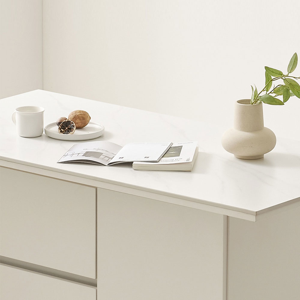 오르세 세라믹 아일랜드식탁 하이 테이블 주방 맘마존 보조 조리대 홈바 1200mm, 화이트(ㄱ자형)