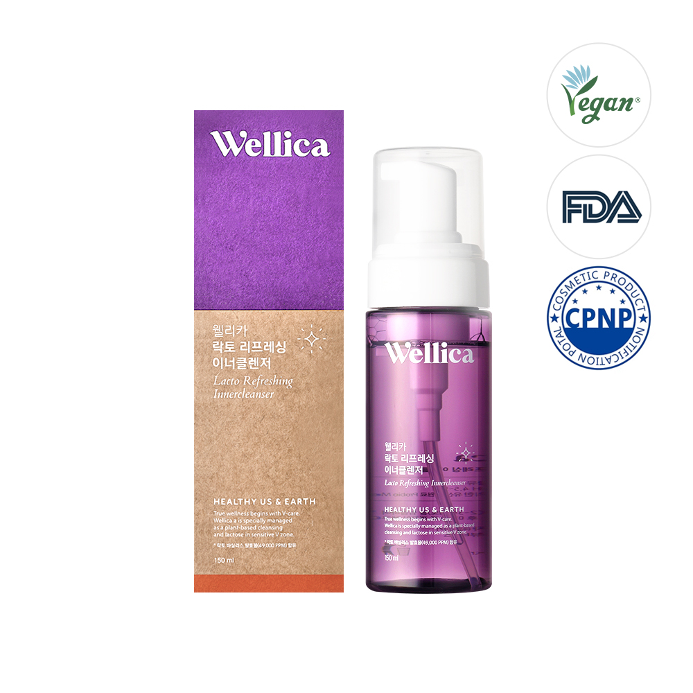 웰리카 여성청결제 저자극 질세정제 비건 이너클렌저 약산성 질염 Y존케어 150ml, 1개 - 메인 이미지