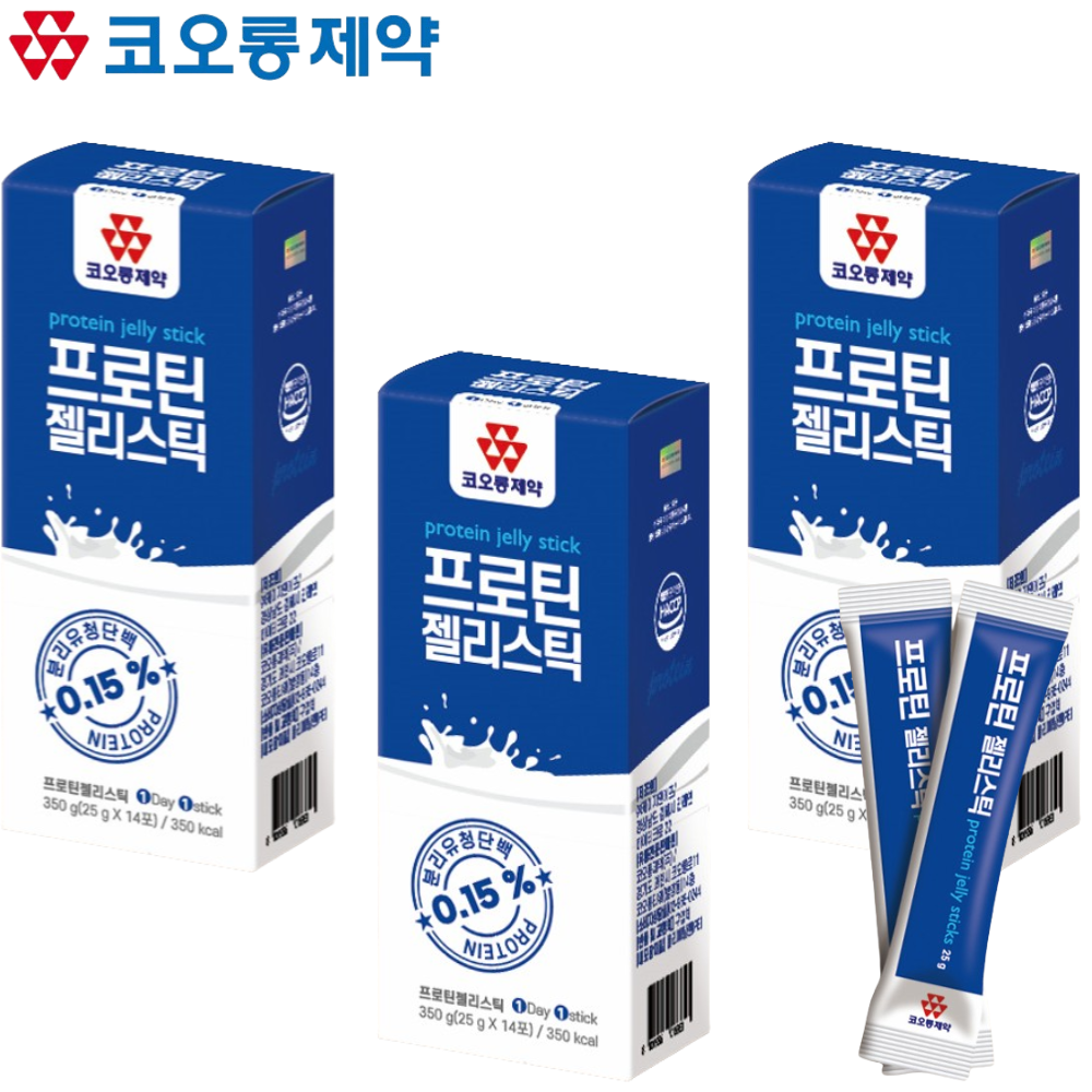 코오롱제약 프로틴 젤리 스틱 14포 3박스 단백질 구미 콜라겐 아미노산 비타민C 미네랄 - 메인 이미지