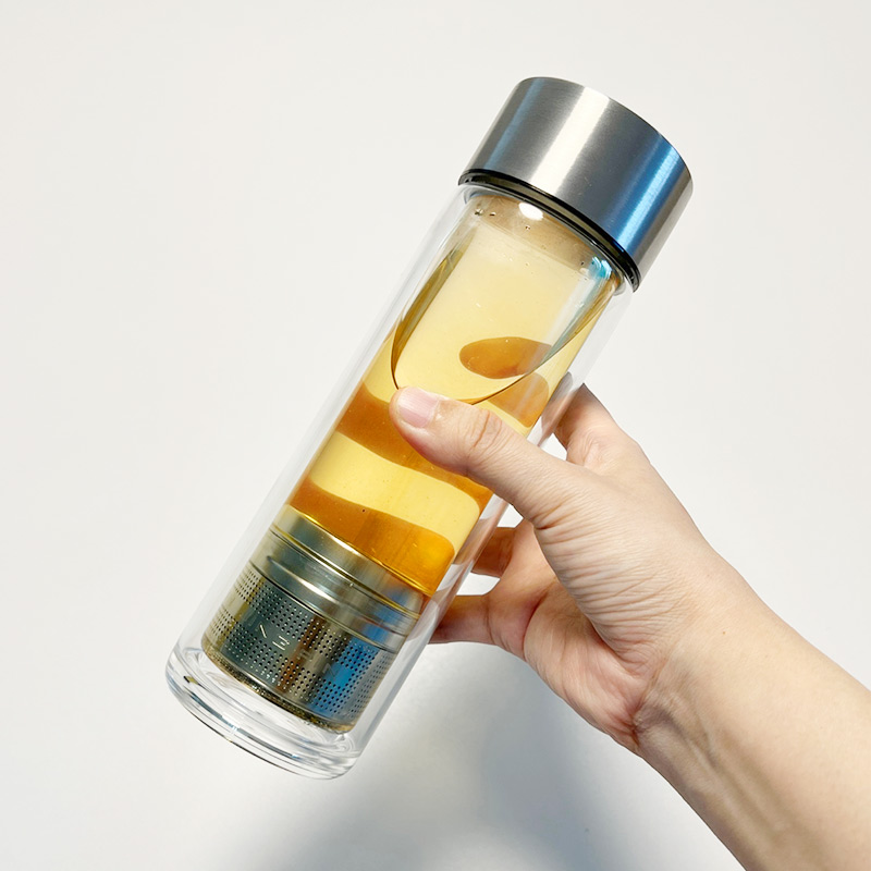 마그넷 이중유리 티 보틀 텀블러 리유저블컵 400ml - 상세 이미지 4
