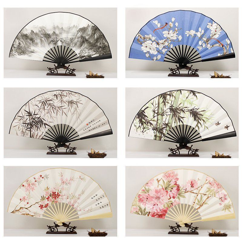 부채 전통 한국 접이식 대형 무용 이자카야 동양화 꽃무늬 - 상세 이미지 4