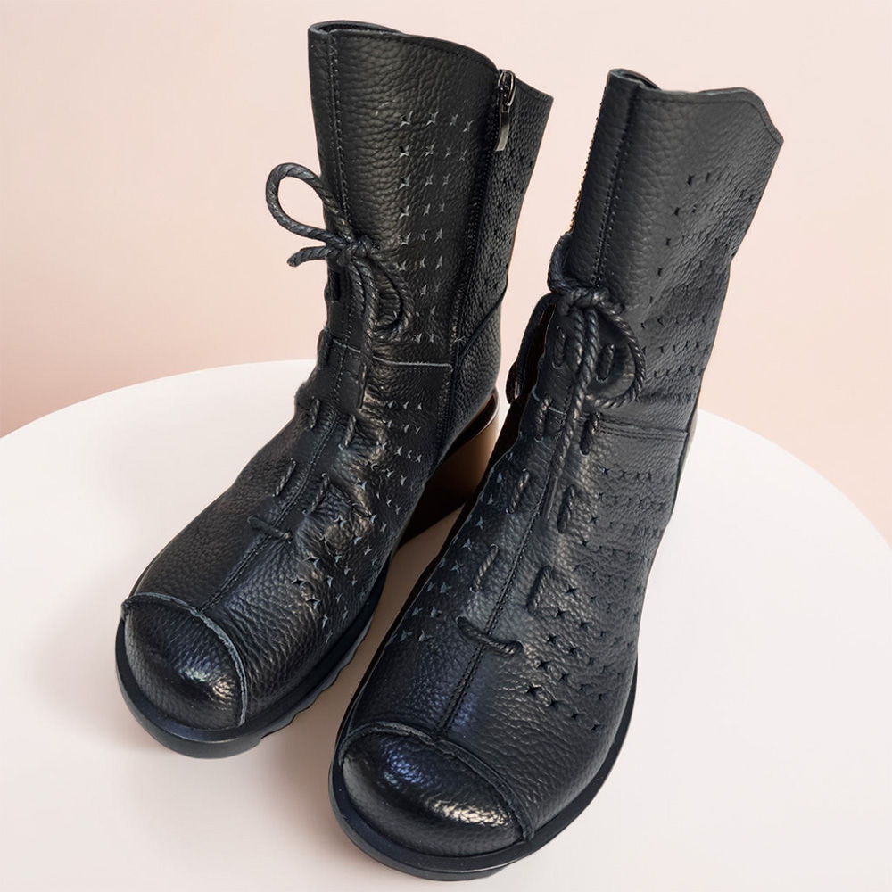 여름 앵글 부츠 여성 반 여름망사 부추 6331 - 상세 이미지 2