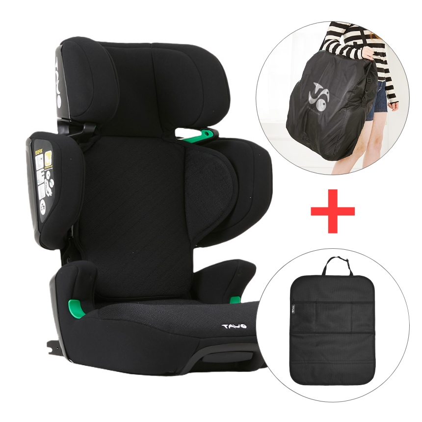 [누비앤타보] 타보 휴대용카시트 아이컴팩트 아이사이즈 유럽검증 세컨카용 카시트 블랙+보관가방+킥매트