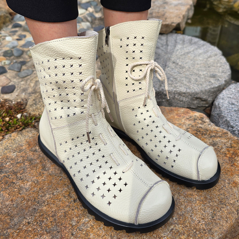 여름 앵글 부츠 여성 반 여름망사 부추 6331 - 상세 이미지 4