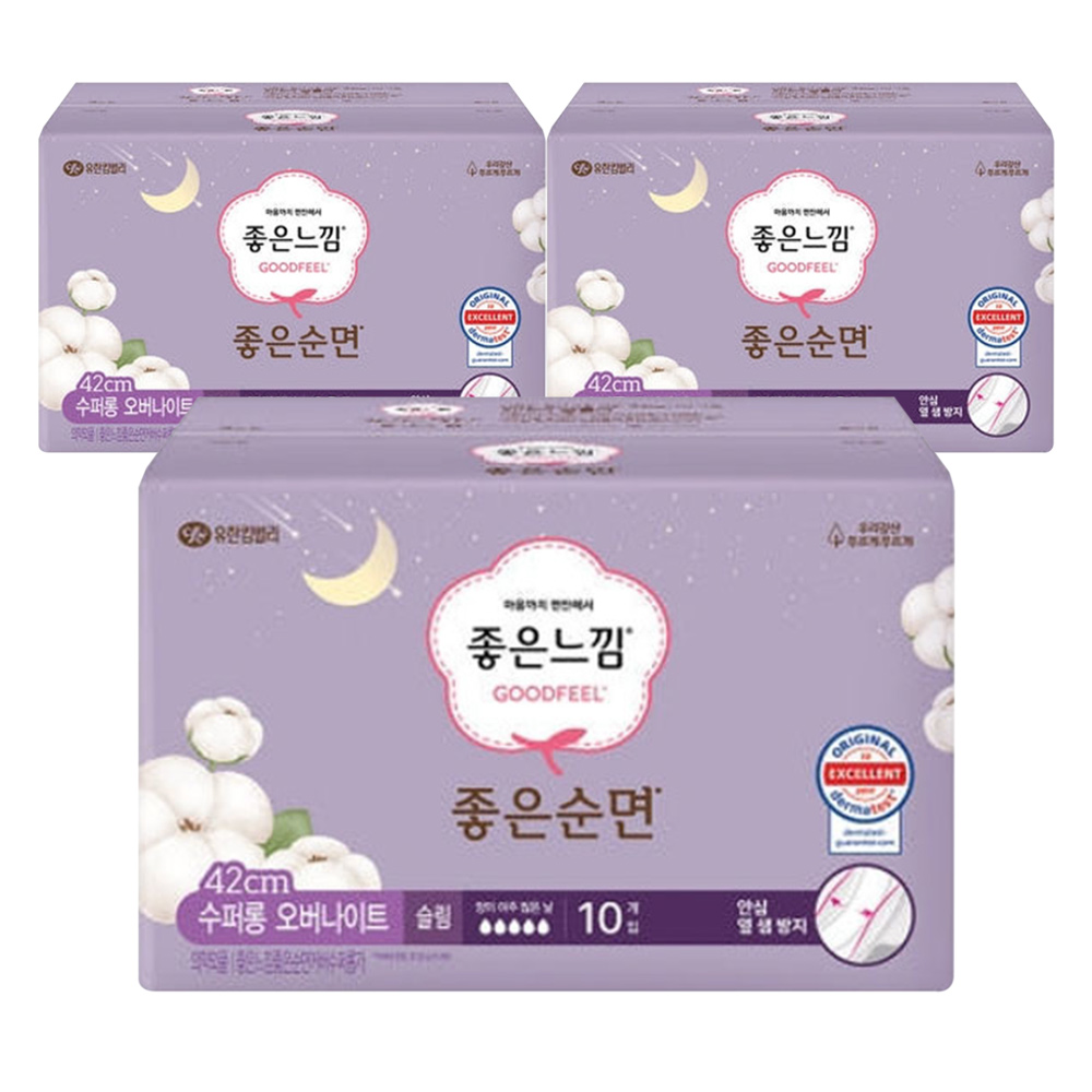 좋은느낌 좋은순면 무표백 생리대 모음 X3개 : wind store
