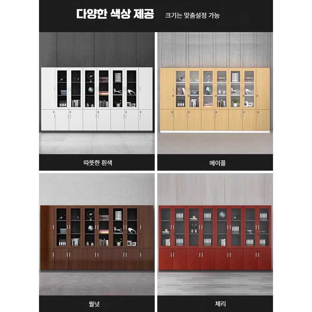 J2K 사무실 서류 보관 캐비닛 나무 대형 수납함 8도어 8도어 3.2x0.4x2m (월넛) - 상세 이미지 2