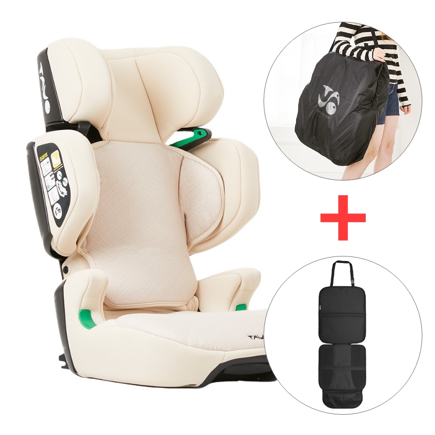 [누비앤타보] 타보 휴대용카시트 아이컴팩트 아이사이즈 유럽검증 세컨카용 카시트 베이지+보관가방+보호매트