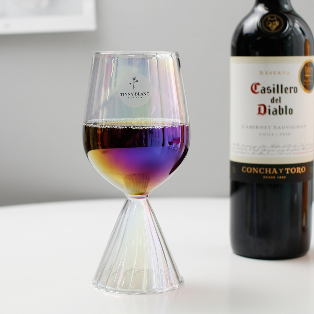 크리스탈 유리잔 티니블랑 고블렛 오로라 샴페인 칵테일 와인잔 390ml, 1개 - 상품 이미지