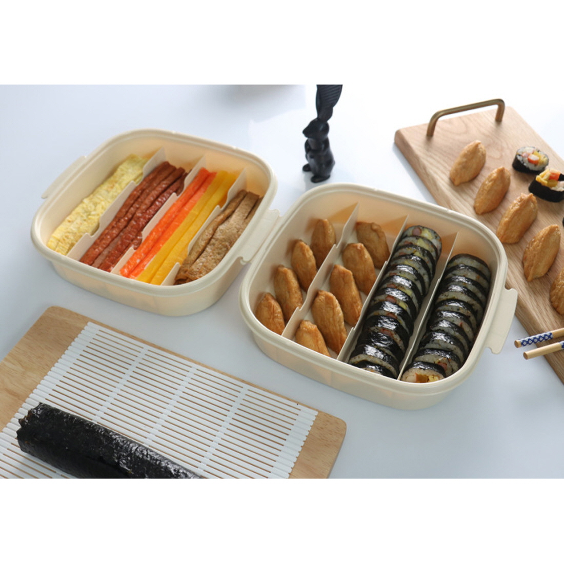 김밥재료보관용기 대파통 김밥케이스 냉장고 칸칸이반찬통 야채 소분통 - 상세 이미지 5