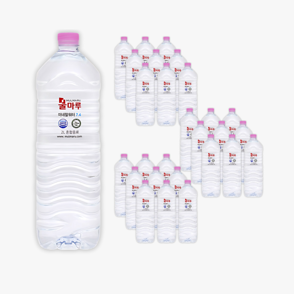 물마루 광천수 알칼리수 알카리수 미네랄물 프리미엄 혼합음료 대용량 2L, 27개
