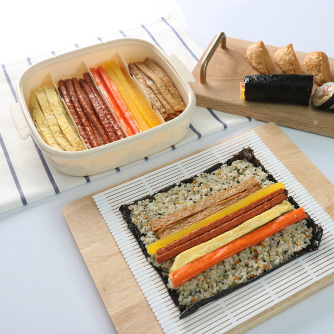 김밥재료보관용기 대파통 김밥케이스 냉장고 칸칸이반찬통 야채 소분통 - 상세 이미지 3