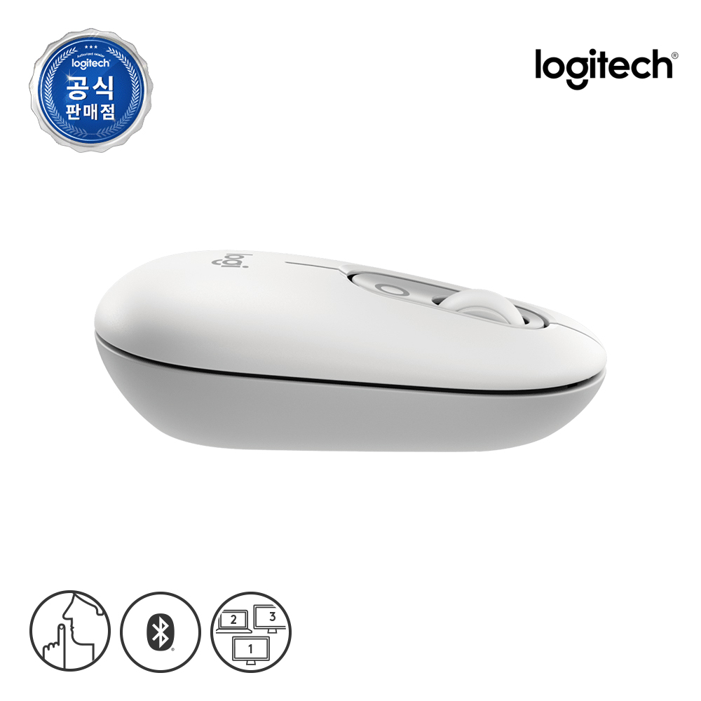 로지텍 코리아 POP MOUSE 팝 무선 블루투스 무소음 마우스 화이트 - 상세 이미지 4