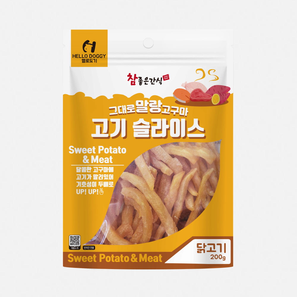 참좋은간식 그대로 말랑고구마 고기 슬라이스 닭고기, 200g, 1개 - 메인 이미지