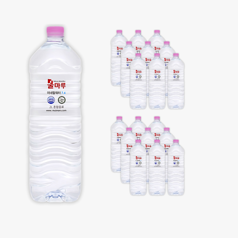 물마루 광천수 알칼리수 알카리수 미네랄물 프리미엄 혼합음료 대용량 2L, 18개