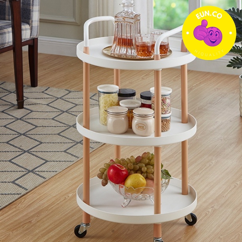 모던 테이블 트롤리 수납카트 2단 원형 사이드 협탁 틈새 리빙카트