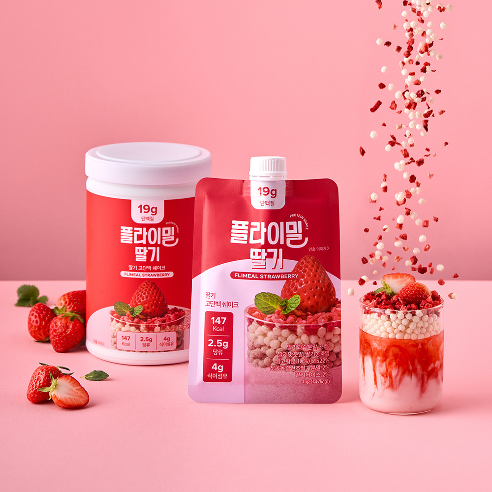 플라이밀 단백질 쉐이크 대용량 딸기, 630g, 1개 - 상세 이미지 2