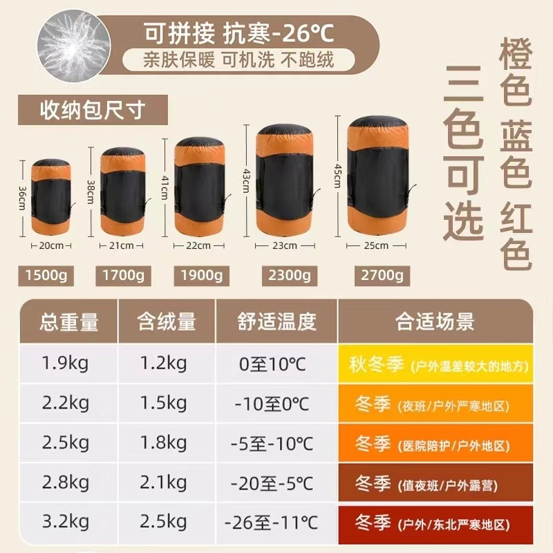 다운 침낭 여행 캠핑 이불 경량 차박 야외 군용 백패킹 산악용 - 상세 이미지 4