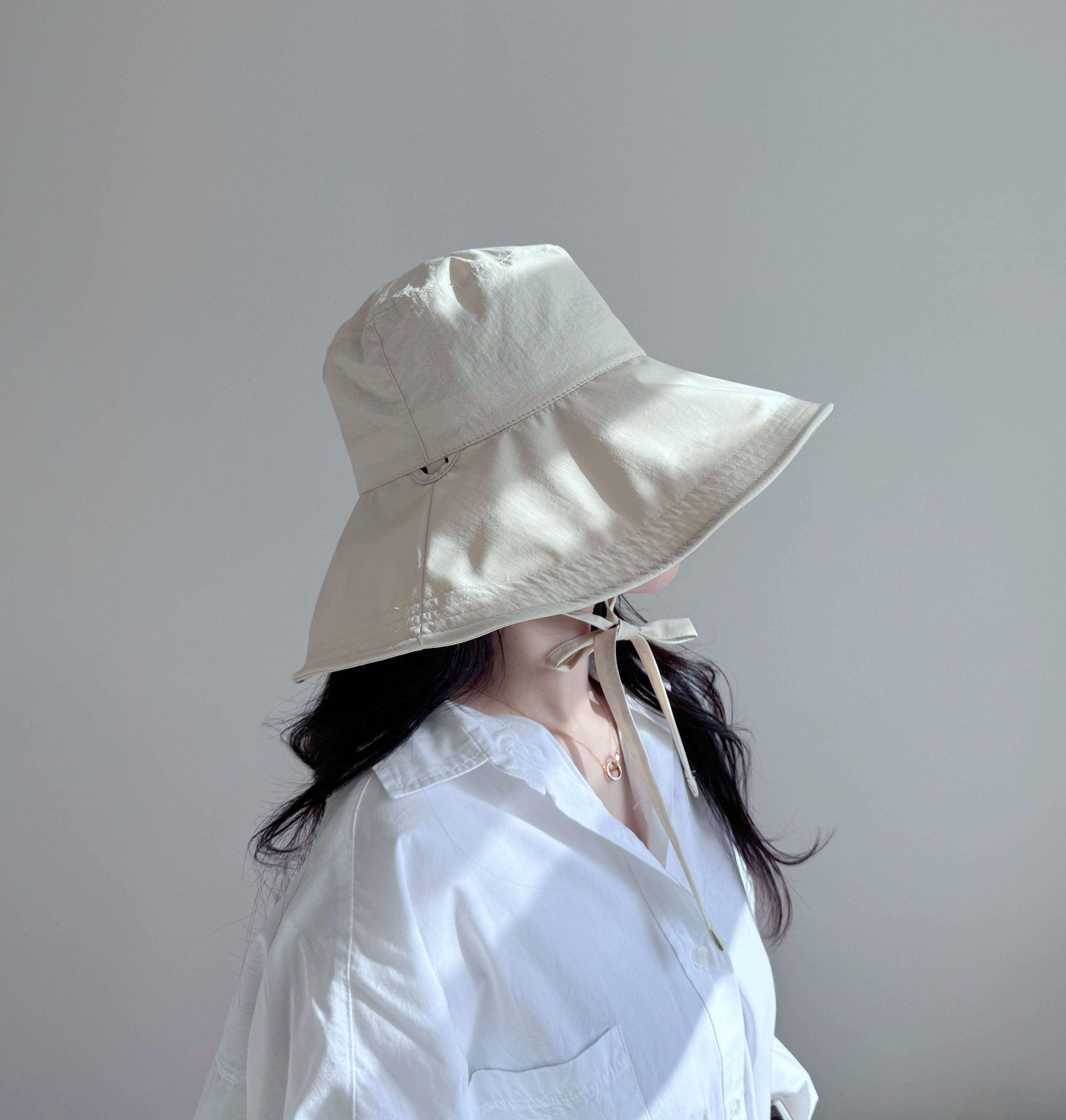 햇빛차단 바스락 챙넓은 리본 끈 여름 모자 여성 휴양지 여행 비치 버킷햇 벙거지 상세 이미지 33