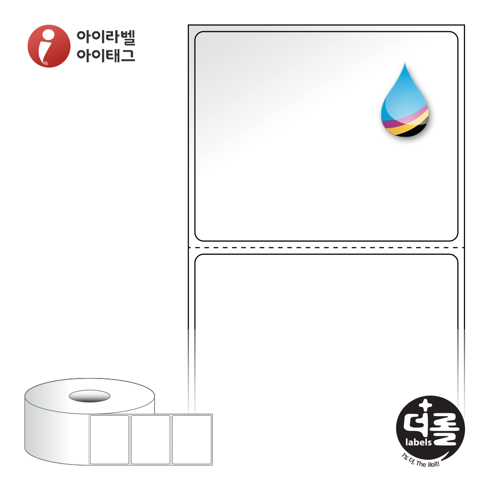 더롤라벨 RJ6048LG 바코드 라벨지 60x47.8 흰색 고광택 잉크젯 40지관 11,600라벨 - 메인 이미지