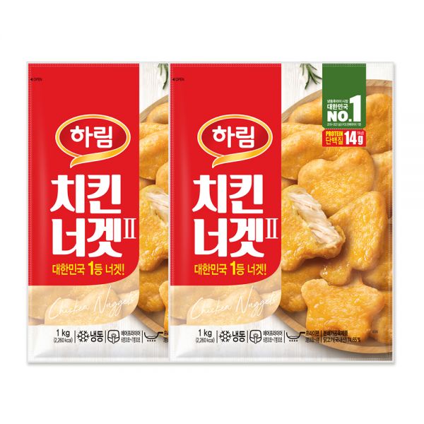 하림 치킨너겟2 1kg 2봉 : 올백샵