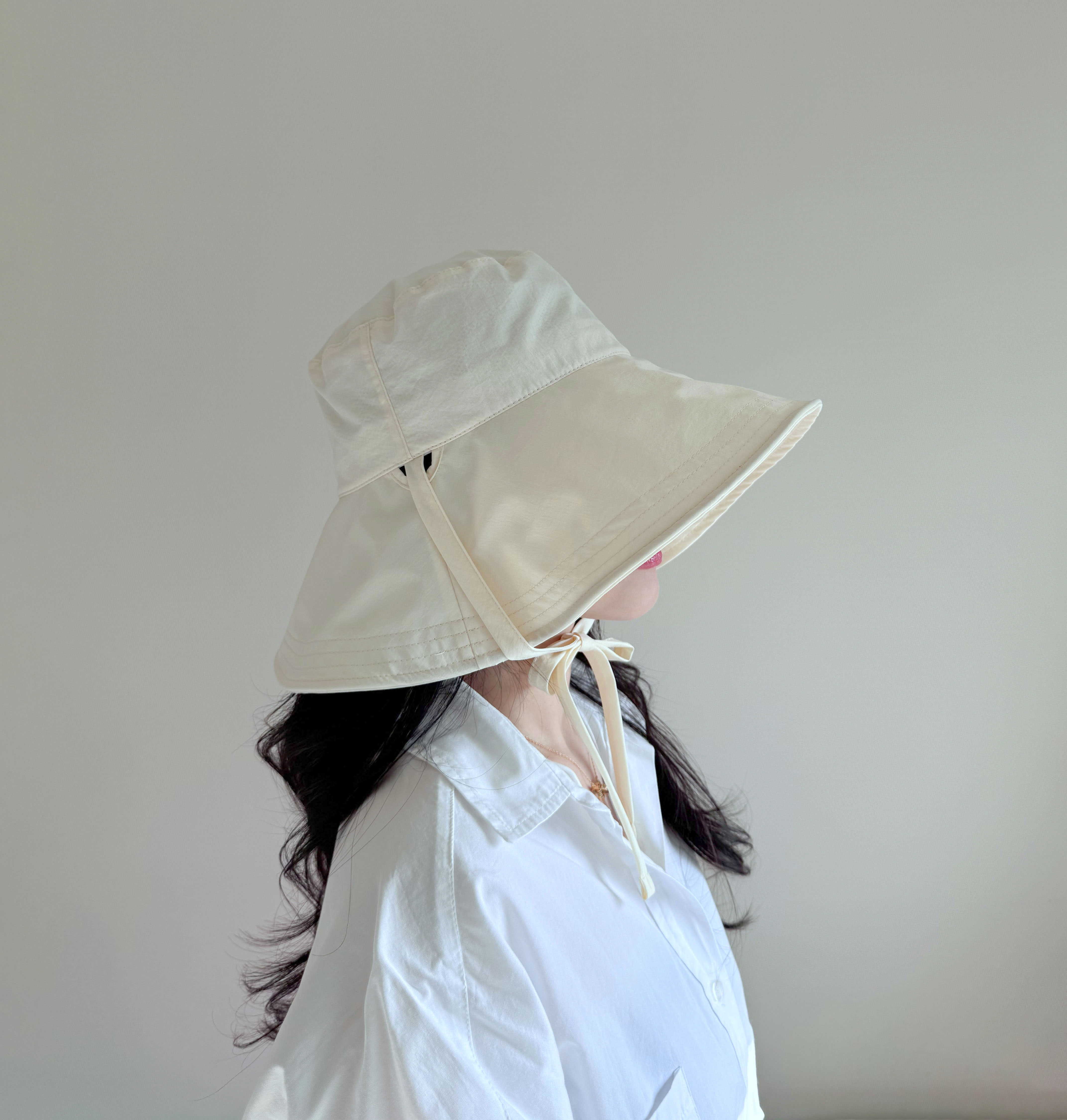 햇빛차단 바스락 챙넓은 리본 끈 여름 모자 여성 휴양지 여행 비치 버킷햇 벙거지 상세 이미지 20