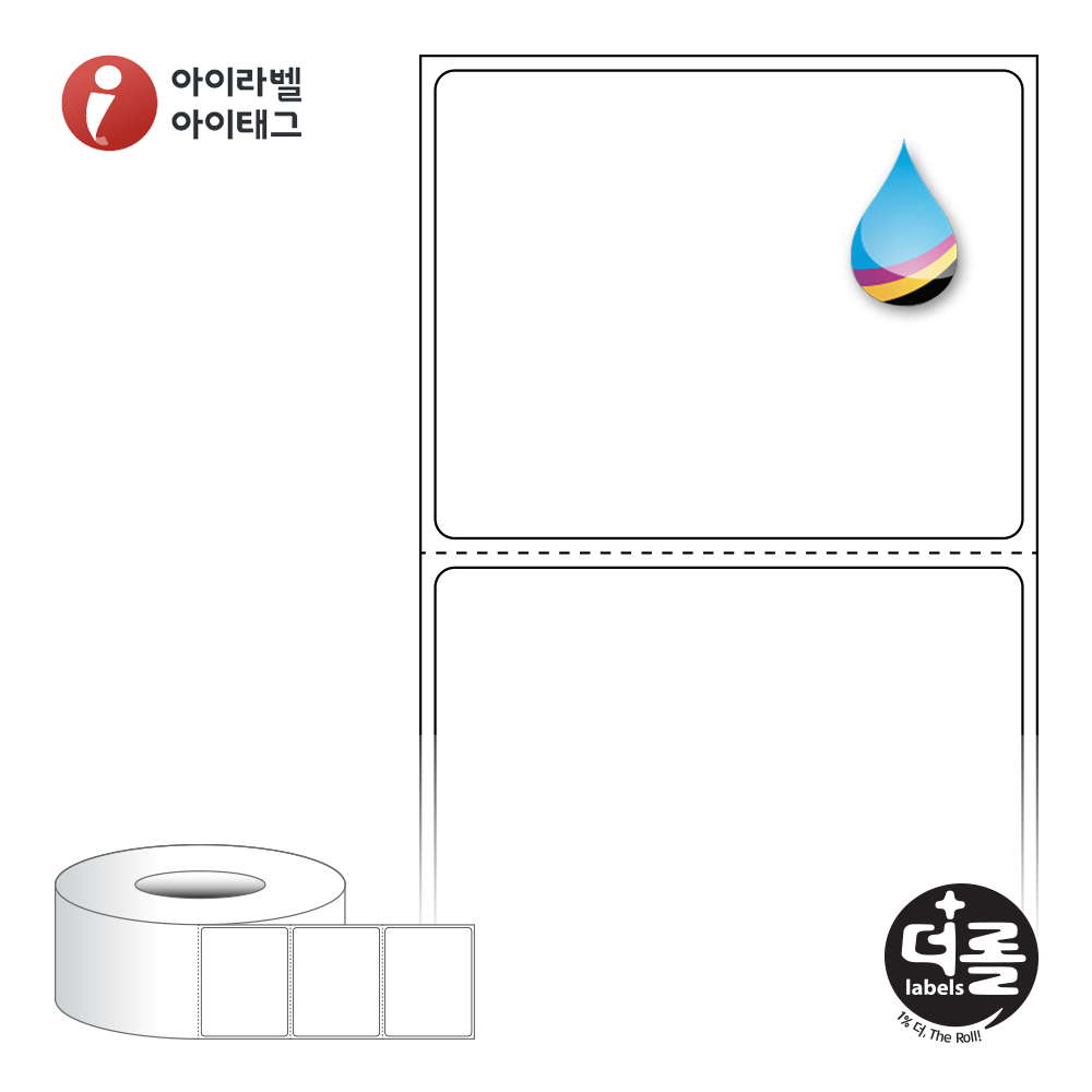 더롤라벨 RK6048 바코드 라벨지 60x47.8 흰색 모조 잉크젯 75지관 17,100라벨 - 메인 이미지
