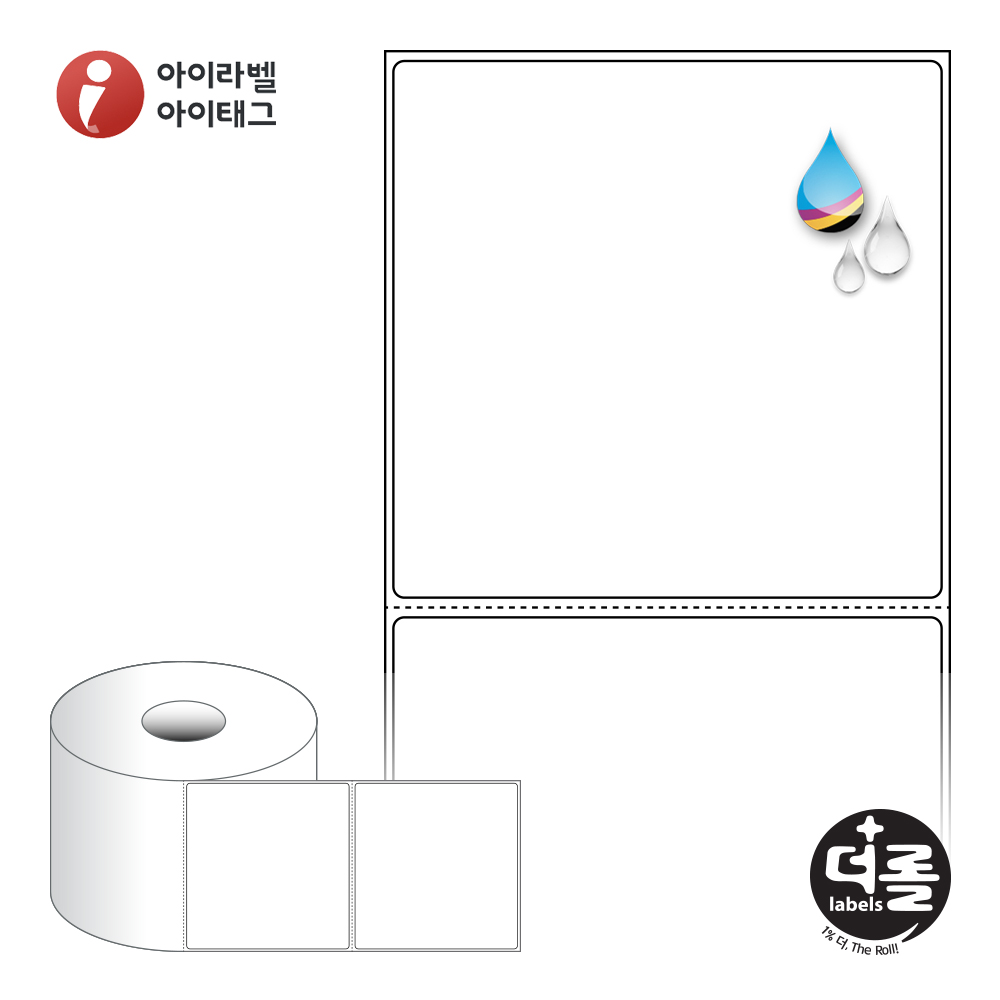 더롤라벨 RJ10098WU 바코드 라벨지 100x98 흰색 무광 방수 잉크젯 40지관 32,900라벨 - 메인 이미지