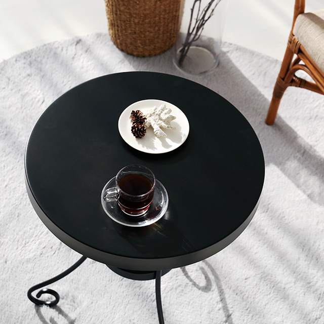 원형 티테이블 2인 거실 베란다 미니 철제 사이드 테이블