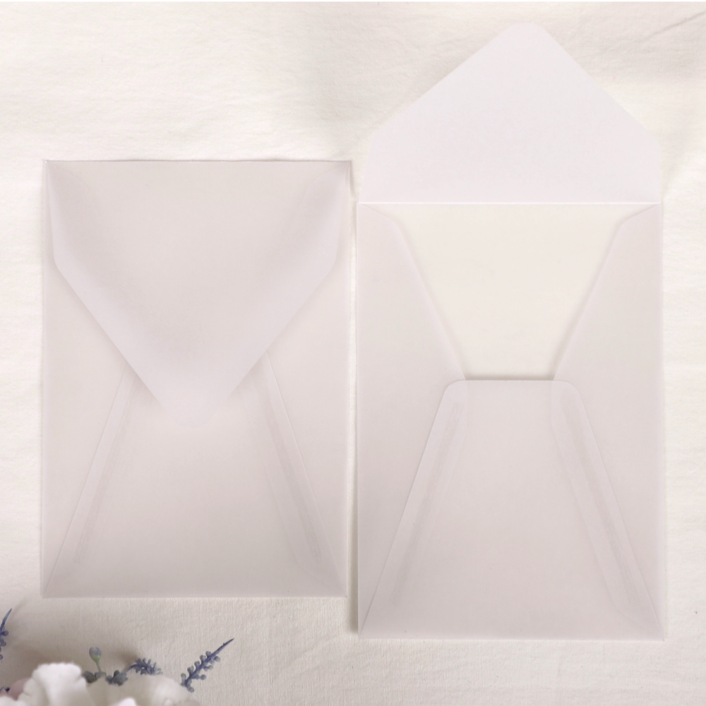 [자체 제작] 160x110mm 고품질 세로형 트레싱지 봉투 청첩장 반투명 트레이싱 사각 - 상세 이미지 4