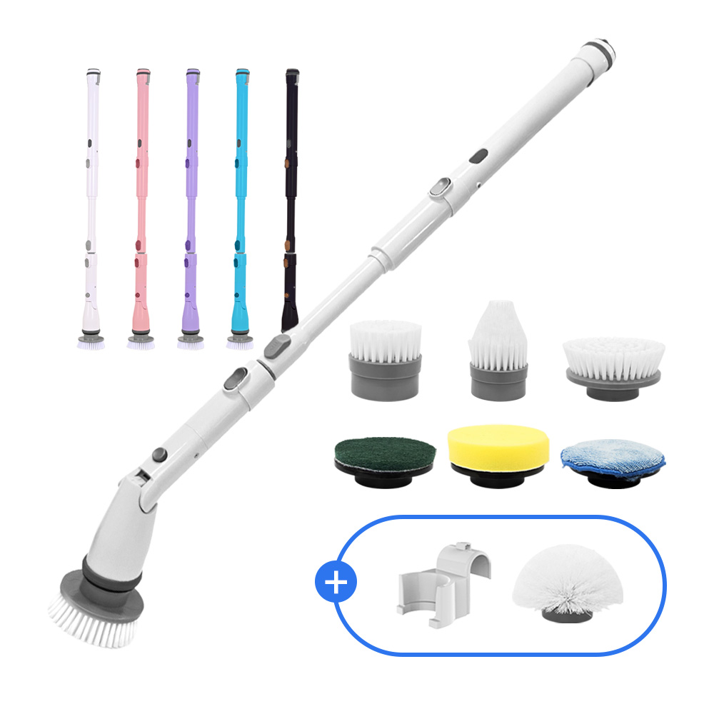 욕실청소솔 화장실청소 디클 원샷스핀 틈새 바닥 무선 전동 솔 7종 브러시 + 보관용 걸이