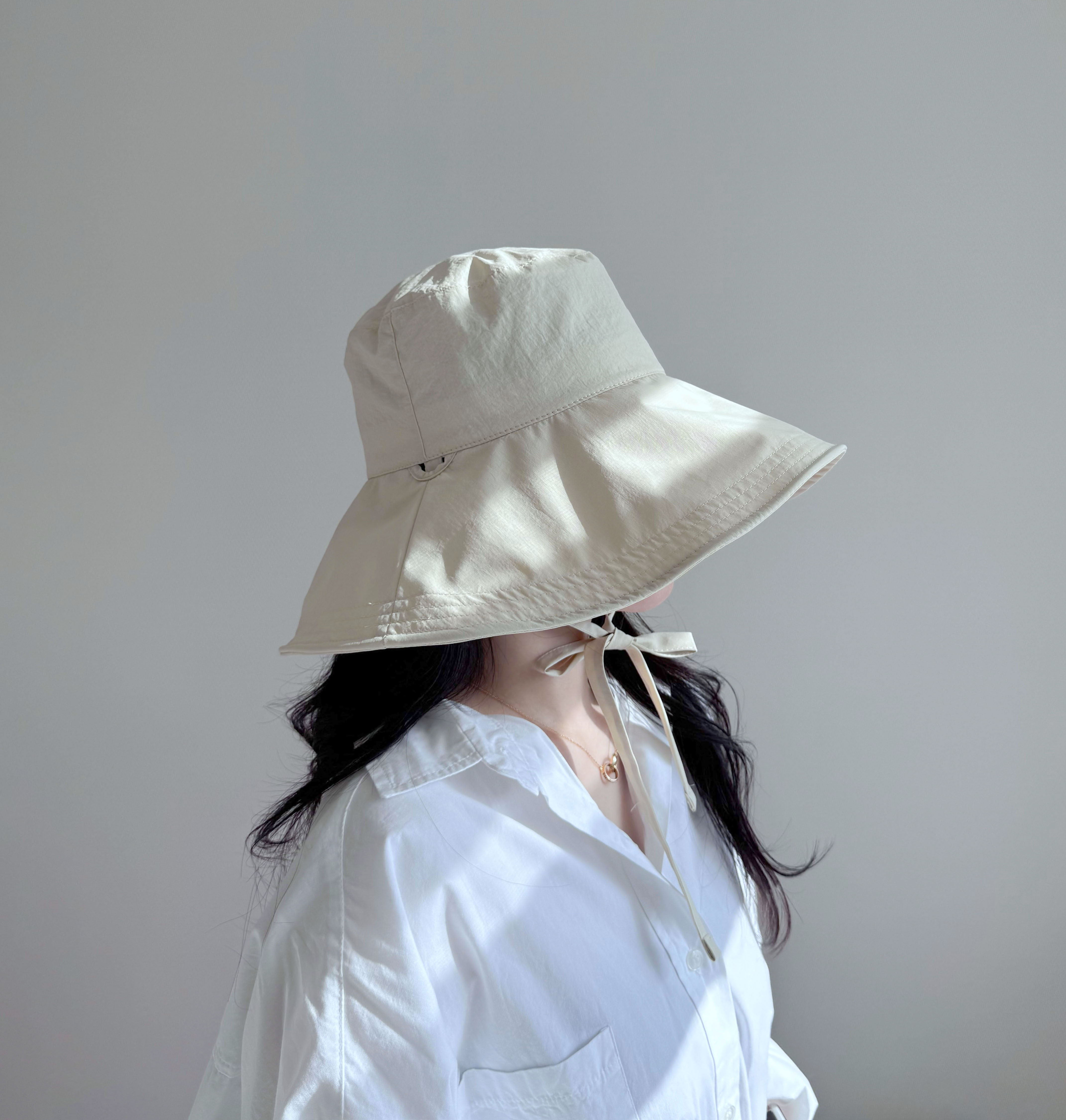 햇빛차단 바스락 챙넓은 리본 끈 여름 모자 여성 휴양지 여행 비치 버킷햇 벙거지 상세 이미지 32