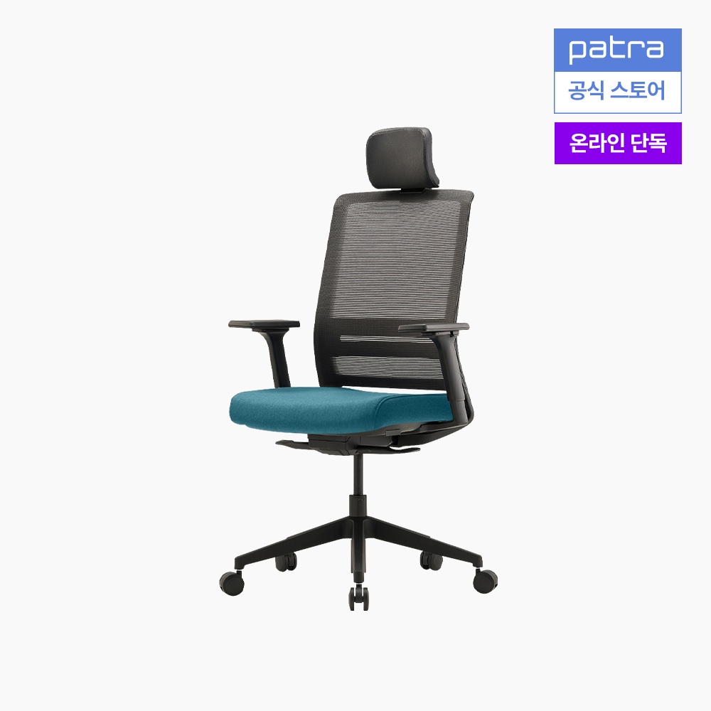 파트라 오크노 컴퓨터 책상 의자 SOKN11PABS BK 블루 - 상품 이미지