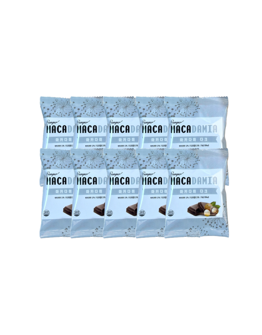 셈페르 마카다미아 다크 초콜릿 20g x 10개입 벨기에 프리미엄 카카오 : 옐레크