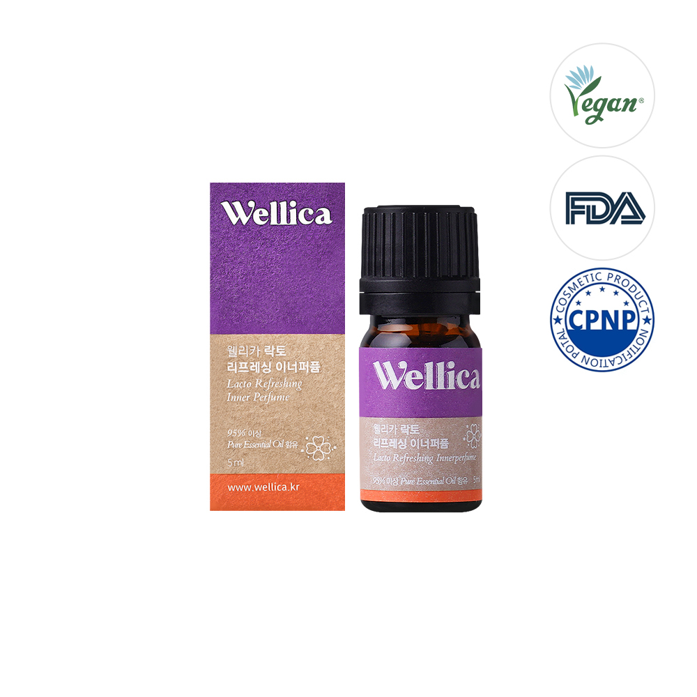 웰리카 비건 이너퍼퓸 천연오일 여성청결제 질냄새 Y존케어 생리 속옷 향수 5ml, 1개 - 상품 이미지