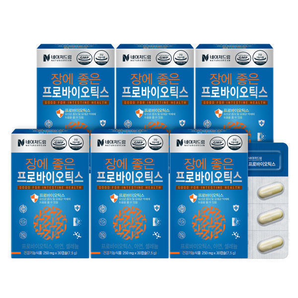 남성 여성 영양제 네이처드림 장에 좋은 프로바이오틱스 30캡슐 6박스 : 럭키싱싱