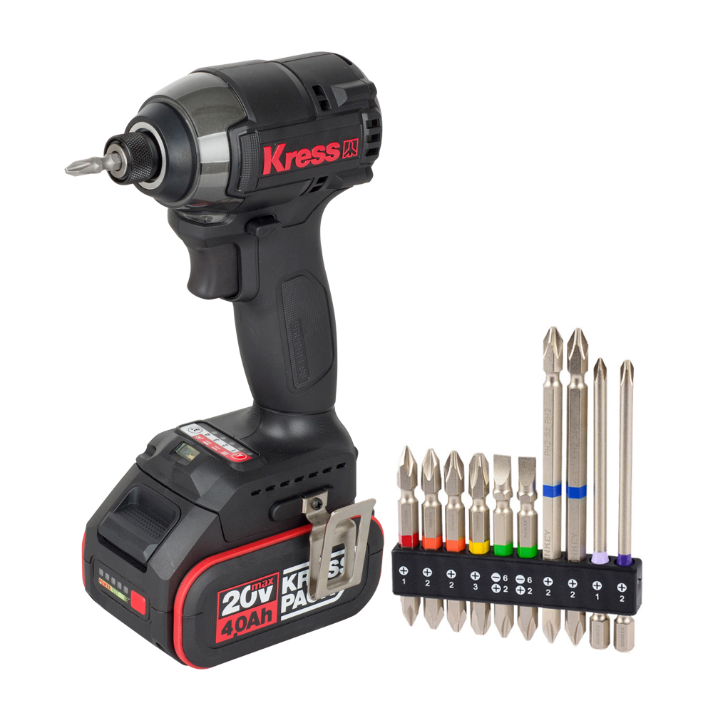 크레스 충전 임팩드라이버 전동 드릴 20V 4.0AH 배터리1개 BL KU280D.6