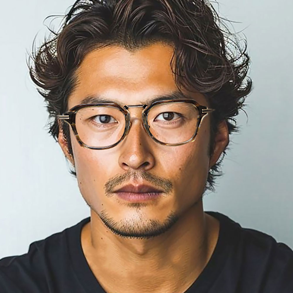 아키하루 9088 티타늄 사각 호피 뿔테 남자 여자 블루라이트차단 시력보호 패션 안경