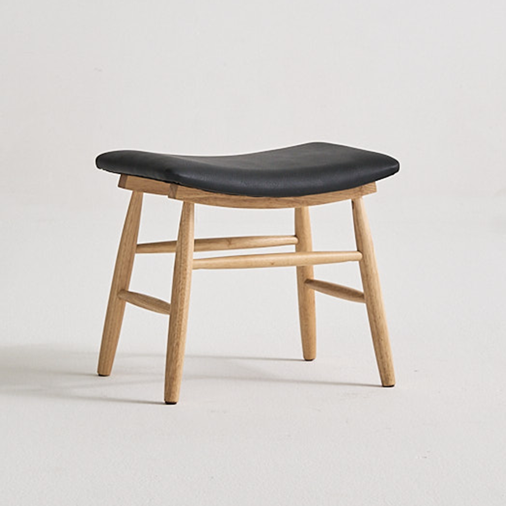 레더스 원목 풋스툴 소파 발받침 화장대 스툴 낮은 현관 가죽 사각 미니 보조 의자 오토만