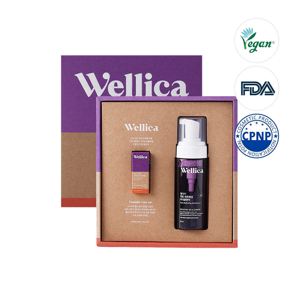 웰리카 비건 Y존 집중케어 2종 추석선물세트 저자극 여성청결제 150ml+이너퍼퓸 5ml - 상품 이미지