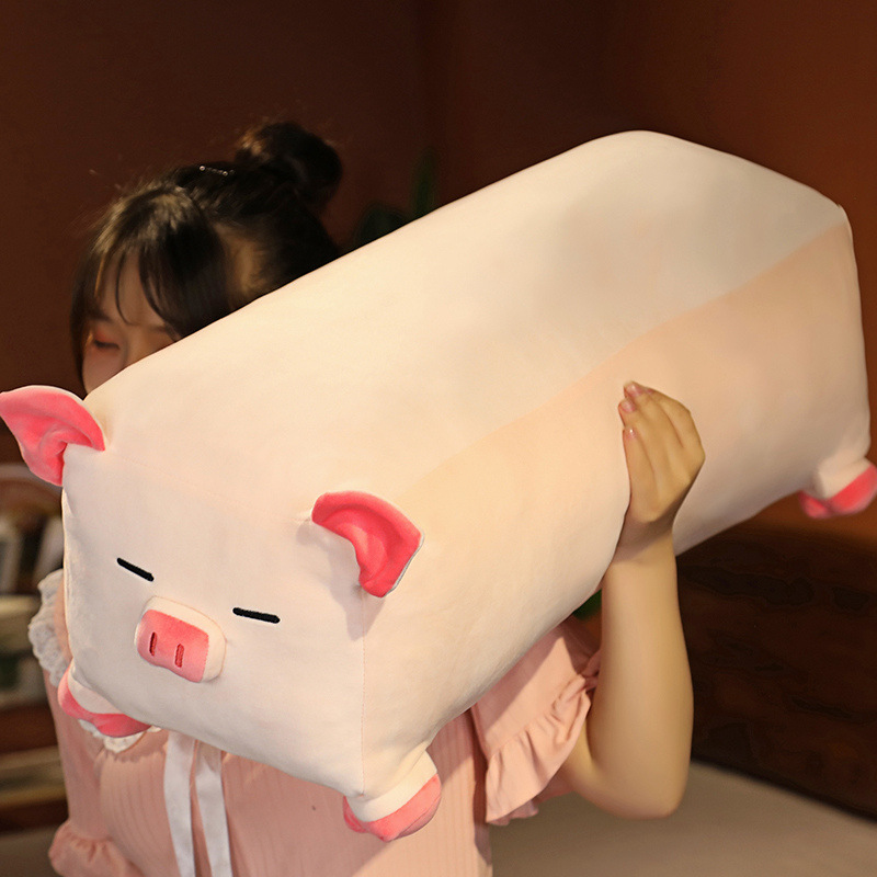 돼지 바디필로우 인형 쿠션 안고자는 베개 특대형 초대형 짝눈 - 상세 이미지 3