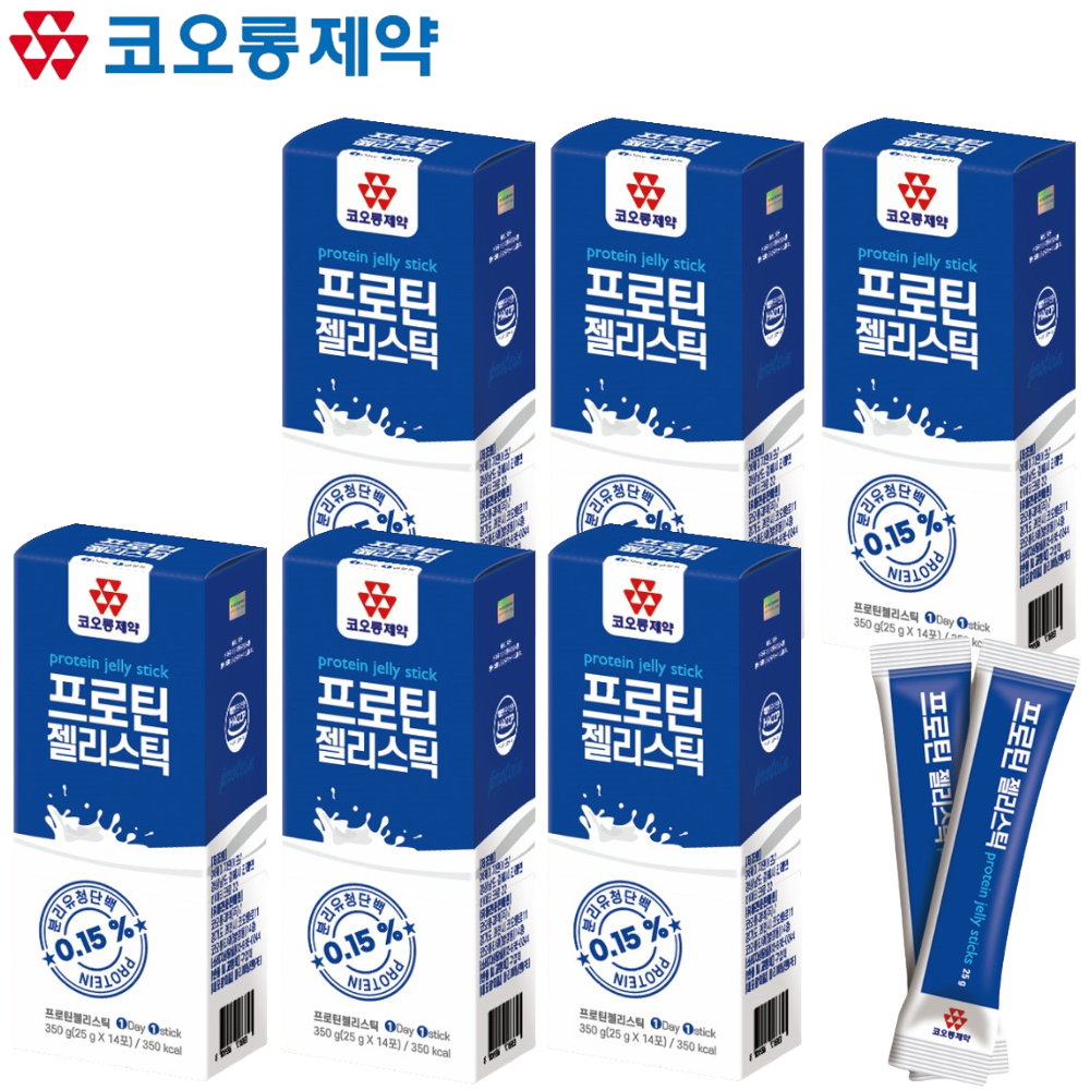 코오롱제약 프로틴 젤리 스틱 14포 6박스 단백질 구미 콜라겐 아미노산 비타민C 미네랄 - 메인 이미지