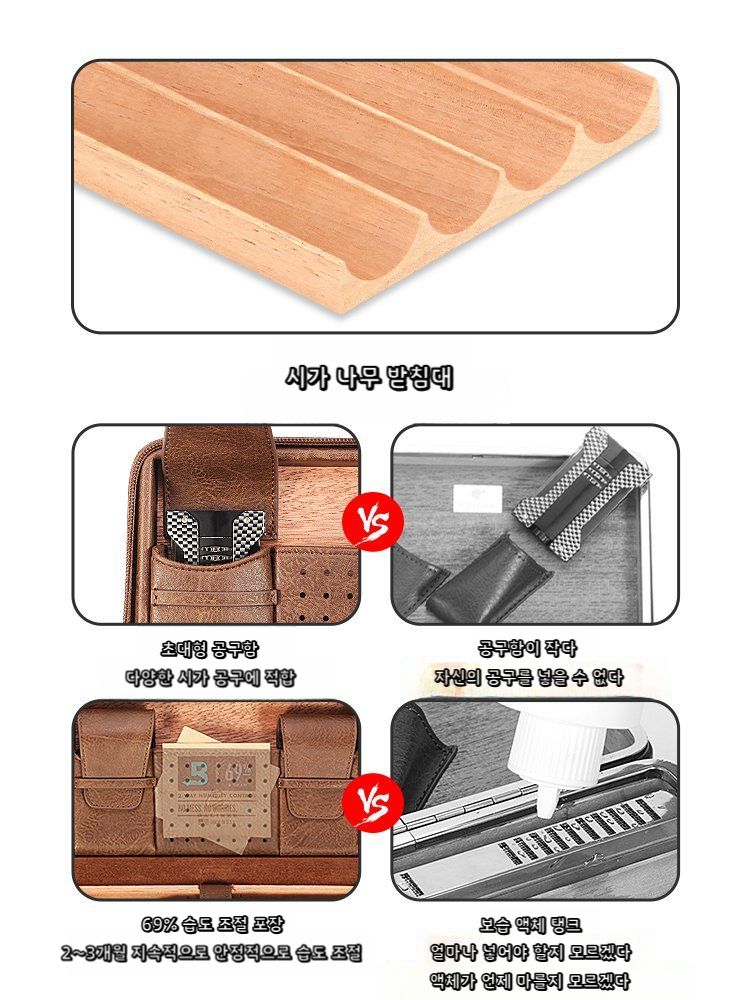 시가 파우치 케이스 휴대용 보관함 가죽 여행용 액세서리 - 상세 이미지 2