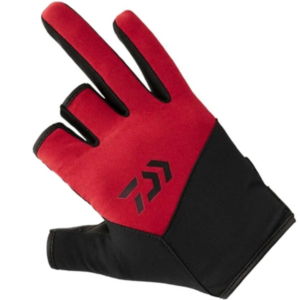 다이와 3컷 방품 기모 DG-8922W 겨울 낚시장갑 레드 - 상품 이미지